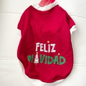 NWT Dog Red Christmas Sweater Feliz Navidad Top